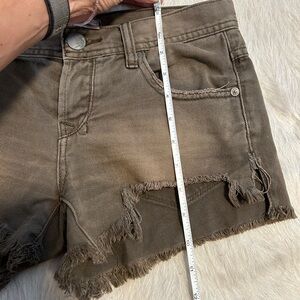 Free People Denim Shorts Size 24- Army Green